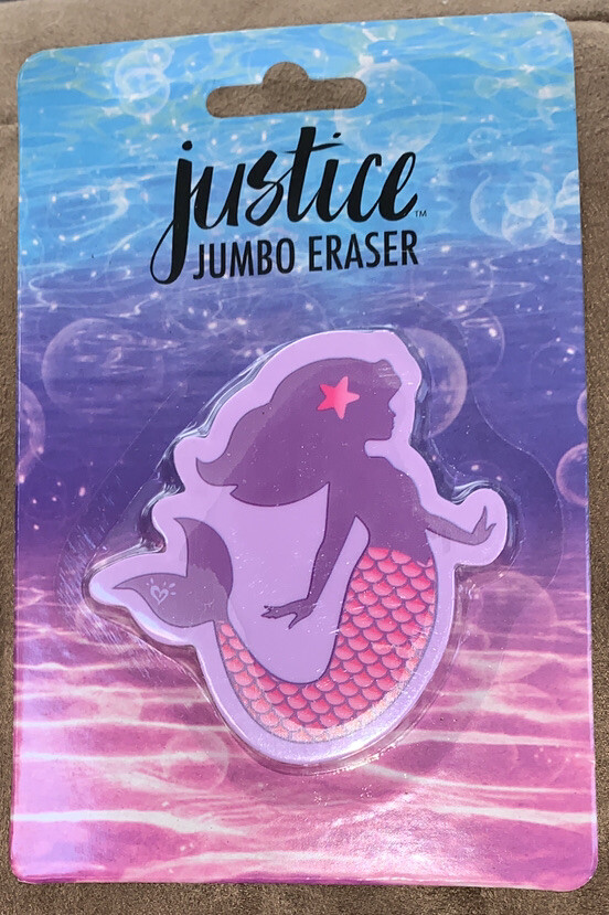 JUSTICE JUMBO MERMAID ERASER SUPER CUTE!!