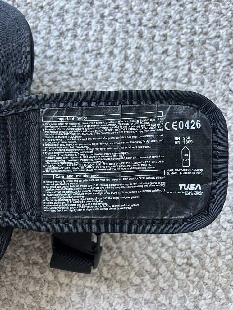 Tussa Passage BCD Scuba Dive Size S