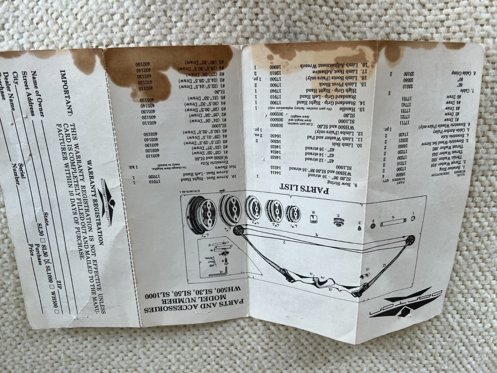 Vintage Darton Parts List