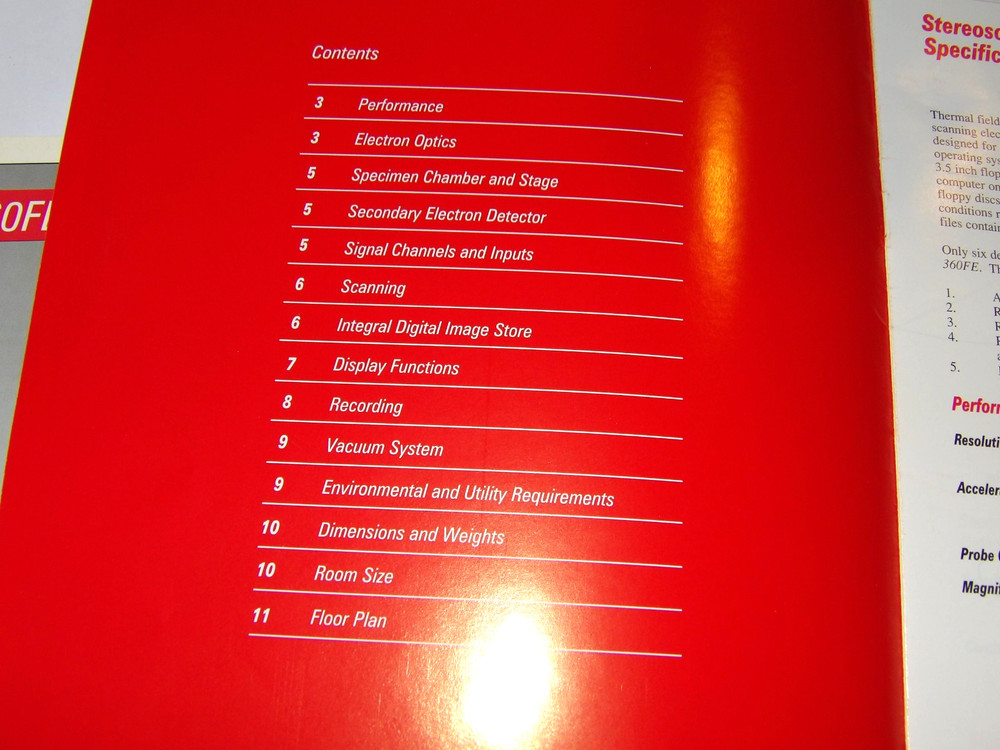 VINTAGE 1994 LEICA SCANNING ELECTRON MICROSCOPE BROCHURE/SPECIFICATIONS/QUOTE+++