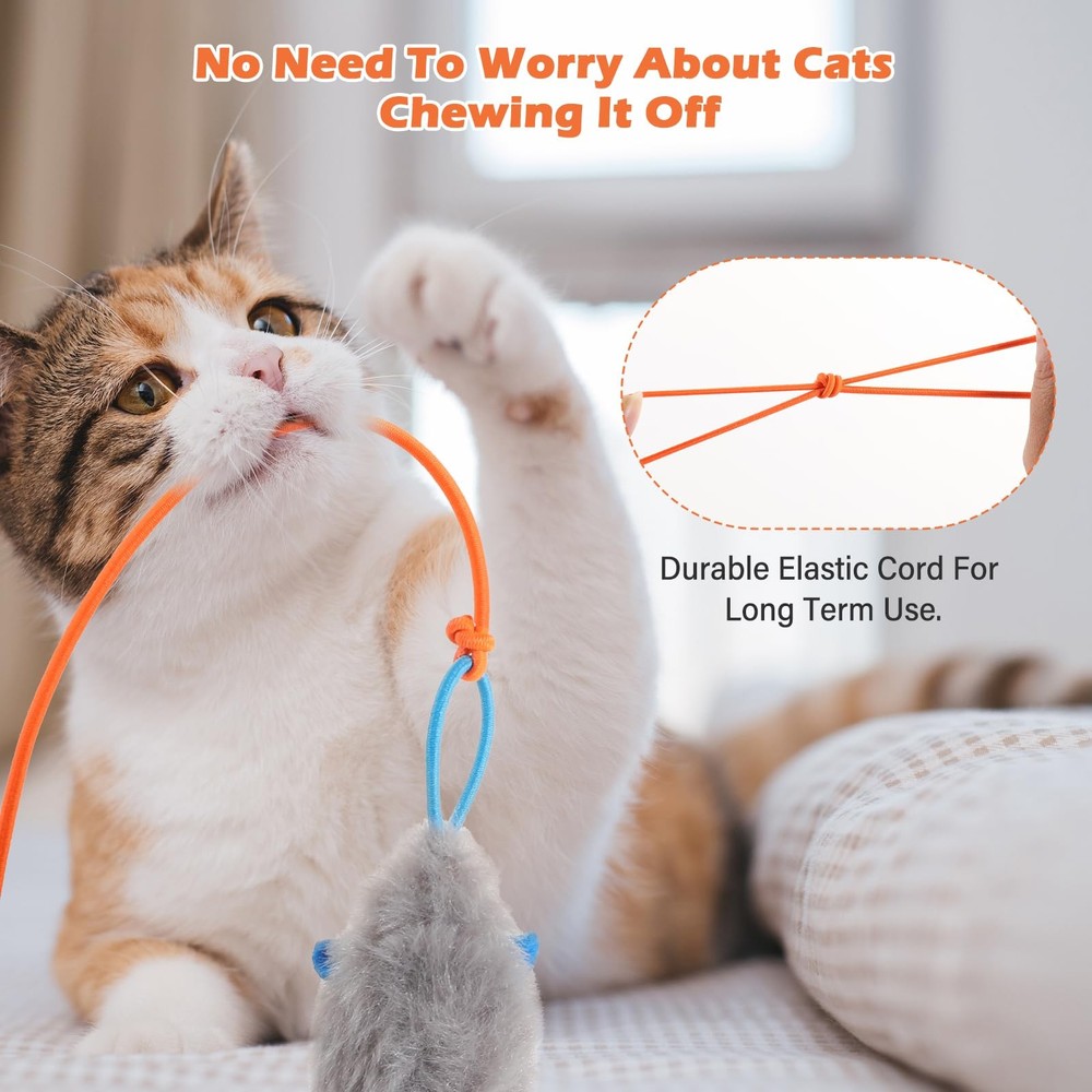 HAPPYCODE Interactive Cat Toy: Flapping Bird & Rotating Feather Teaser Doorway T