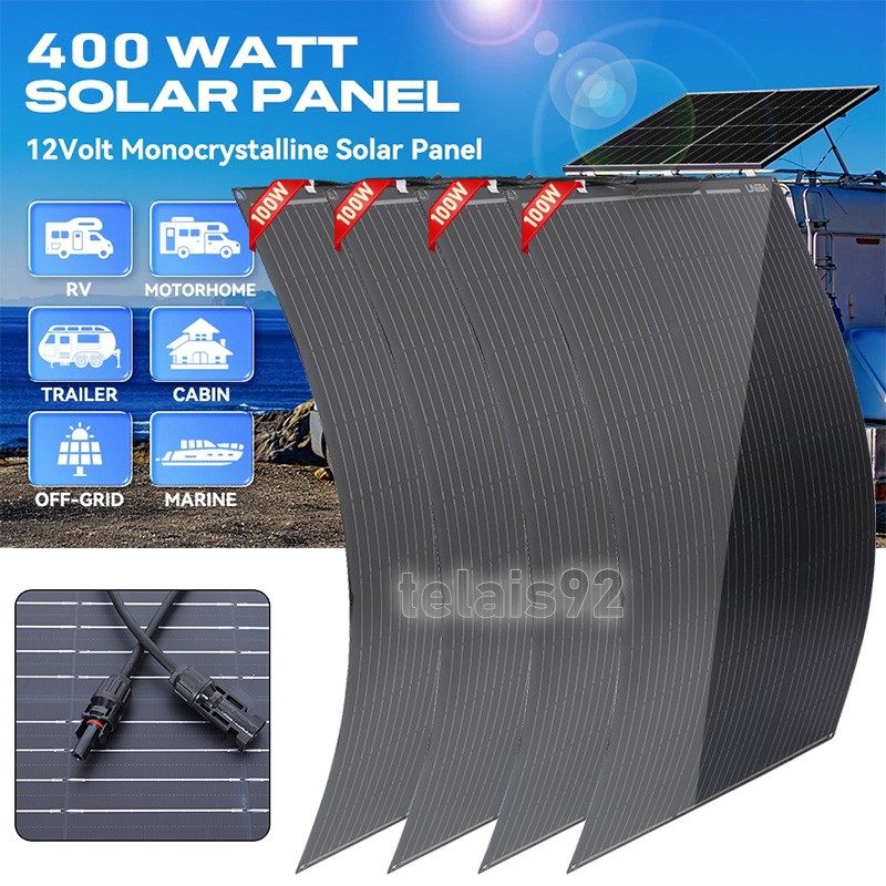 LINEBA 400W 200W 100W Solar Panel 12V Mono for RV Caravan Home Off Grid