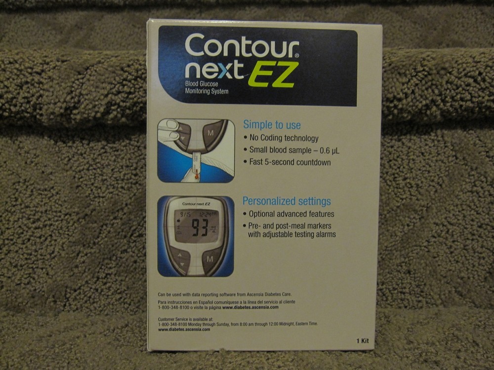 Contour Next Ez Blood Glucose Meter Accurate Testing No Coding 04/2028