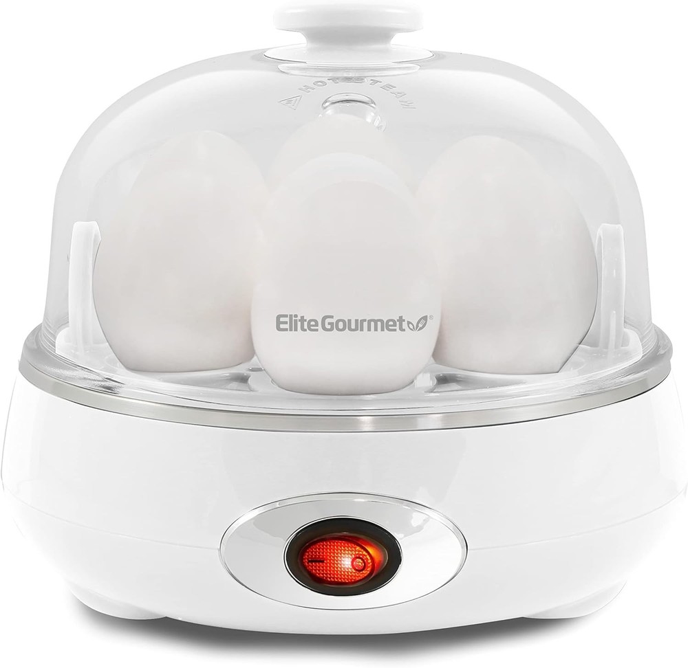 Automatic Egg Cooker with Auto Shut-Off, Buzzer & 7 Egg Capacity, Classic White