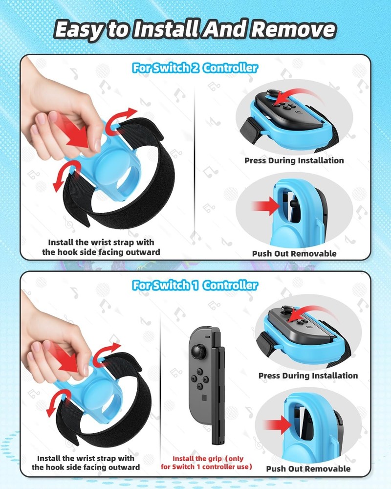 Nintendo Switch 2 Joy-Con Wristbands – Durable Adjustable Joy‑Con Strap Set