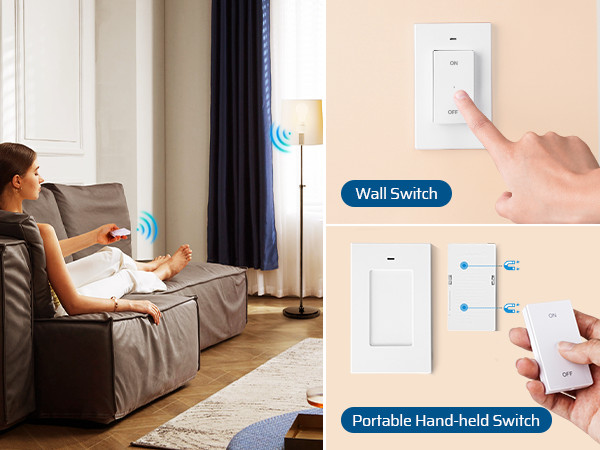 Wireless Light Switch Remote Control for Pull Chain Lamps No Wiring Needed