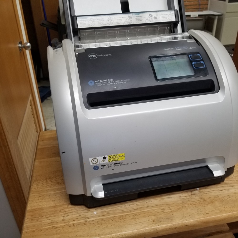 GBC ProClick Pronto P3000 Gray LCD Display Automatic Binding & Punch Machine