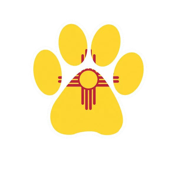 New Mexico State Shaped Paw Print Sticker Decal