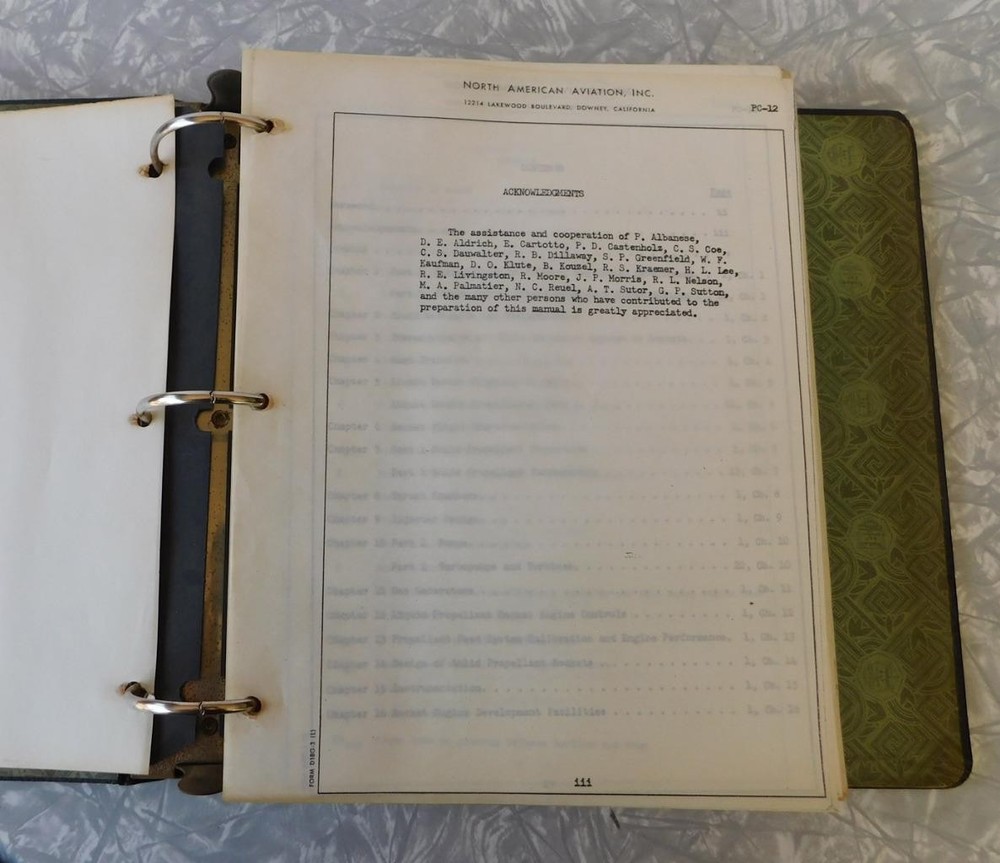 Rare North American Aviation Handbook Rocket Engine Development Space Program V2