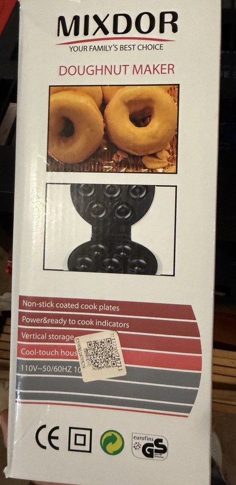 Mini Donut Maker Machine, Chef Buddy, At-Home Mini Doughnuts, White, Non-Stick