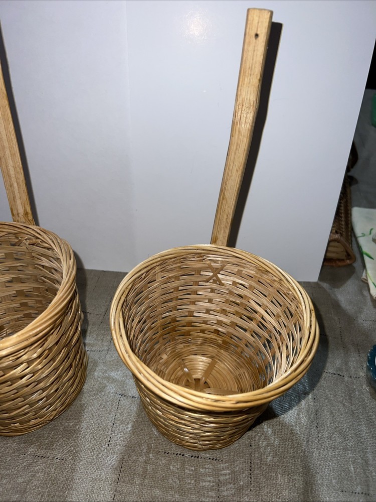 Boho Baskets Wall Hanging Set 2 Stick Decor
