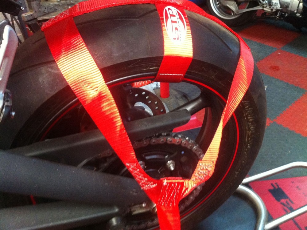 Motorcycle Transport Tie Down Wheel Strap Polyester webbing Strap RED BSB
