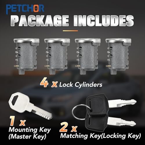 4 Pack Lock Cylinders for Yakima SKS Car Roof Rack System Components, Includes 4