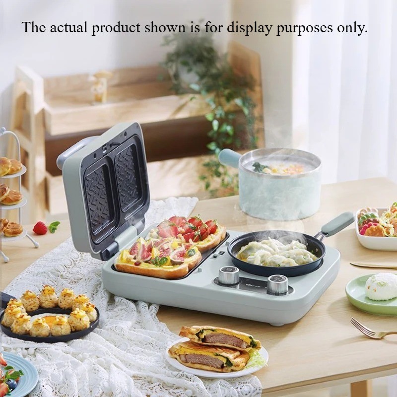Compact Multi-Function 220V Griddle 4-in-1 Mini Sandwich Maker Electric Griddle