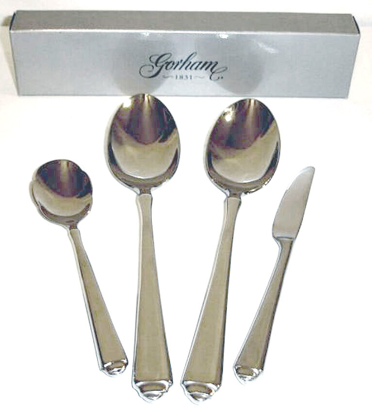 Gorham Crown Tip 4 Piece Serving Set 18/10 Stainless Flatware New