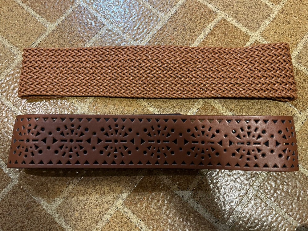 Two S/M Brown Accessory Belts For Dresses Etc
