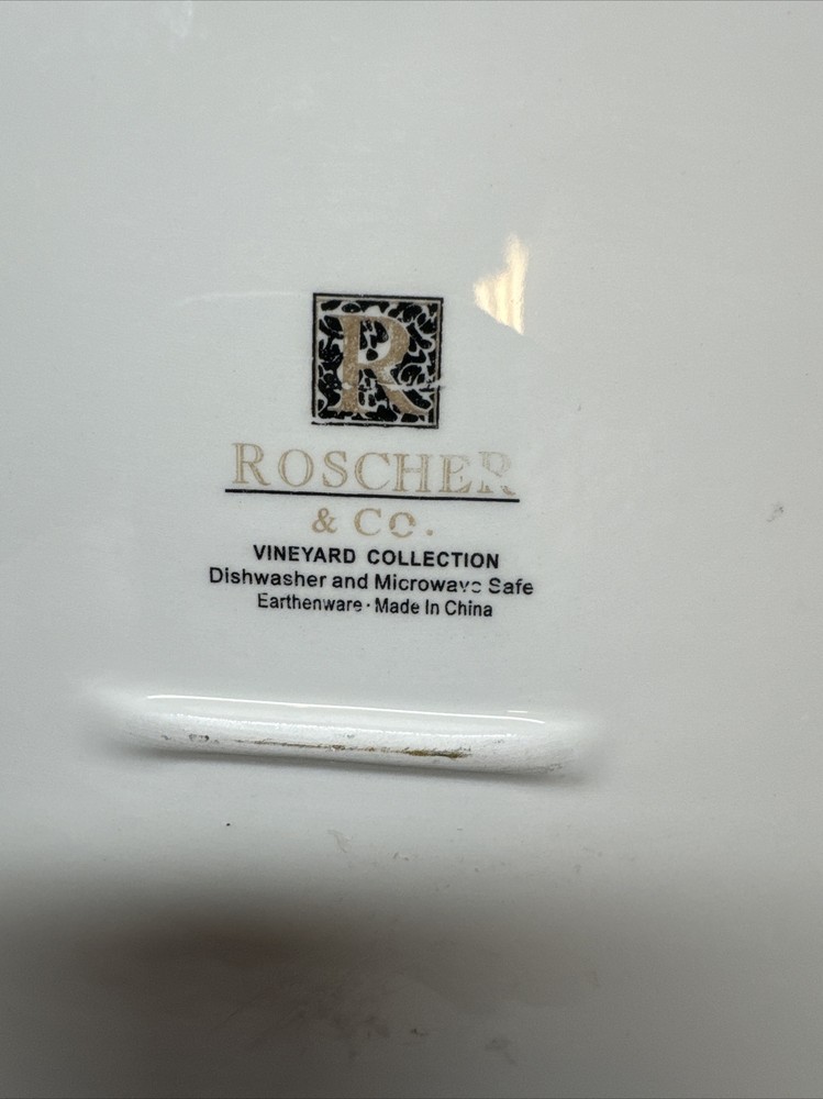 Roscher & Co Vineyard Collection Stoneware White Serving Platter Tray