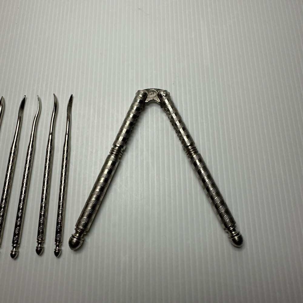 Vtg HMO Metal Nut Cracker & Shell Picks(5) set