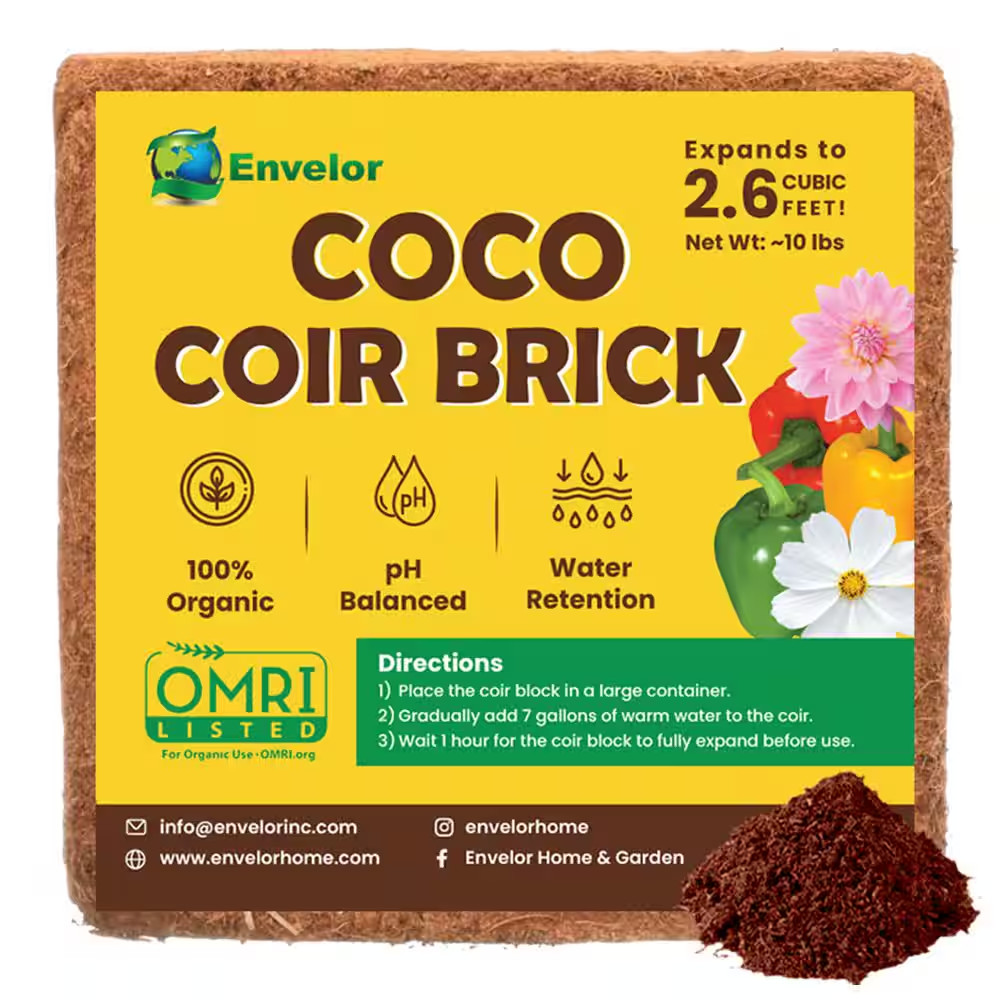 10 Lbs. Organic Coco Block Coir Brick Potting Soil