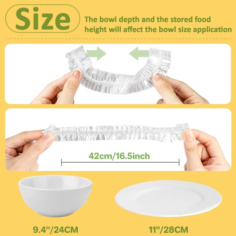 MAQIHAN 200 Bowl Covers for Bread Proofing - Medium Plastic Medium, clear