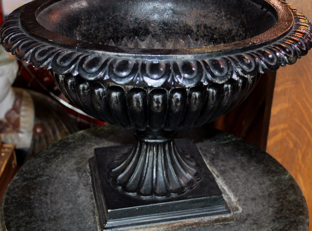 Antique Cast Iron Painted Garden Planter