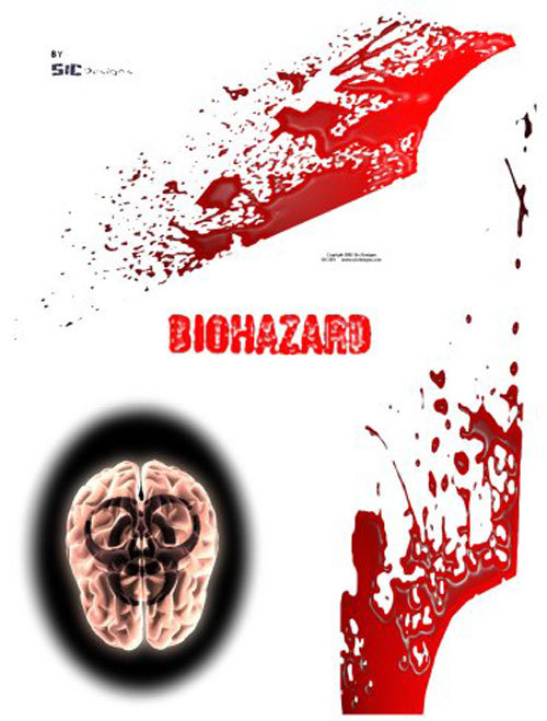 Sic Designs "Bio Hazard" Sticker Sheet SIC001