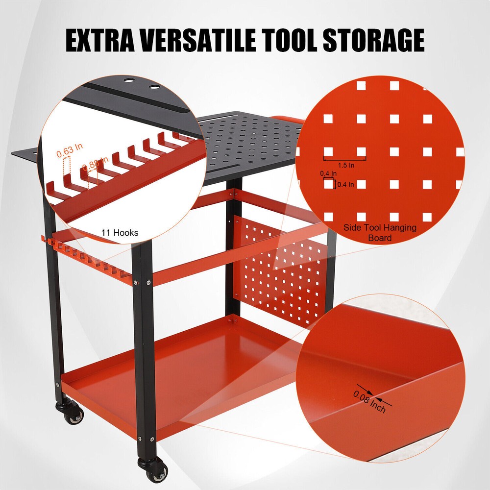 Welding Table 1200lbs Loading Capacity Steel Welding Workbench 36'' x 24''