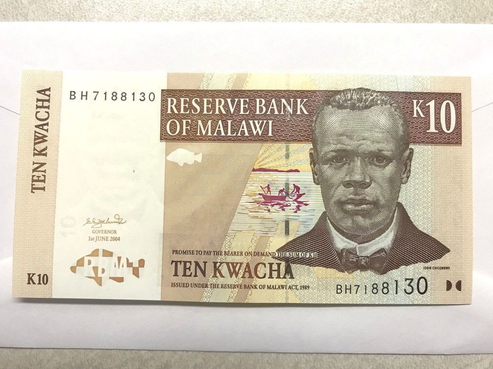 2004 Malawi 10 Kwacha Note Unc #931