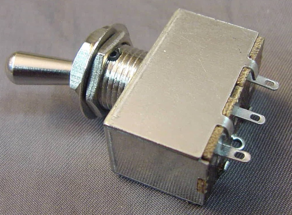 CHROME ELECTRIC GUITAR BOX STYLE 3 WAY TOGGLE SWITCH