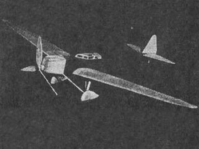 Dewoitine D33 FF Rubber 20" Wingspan RC Model Airplane Printed Plans Templates