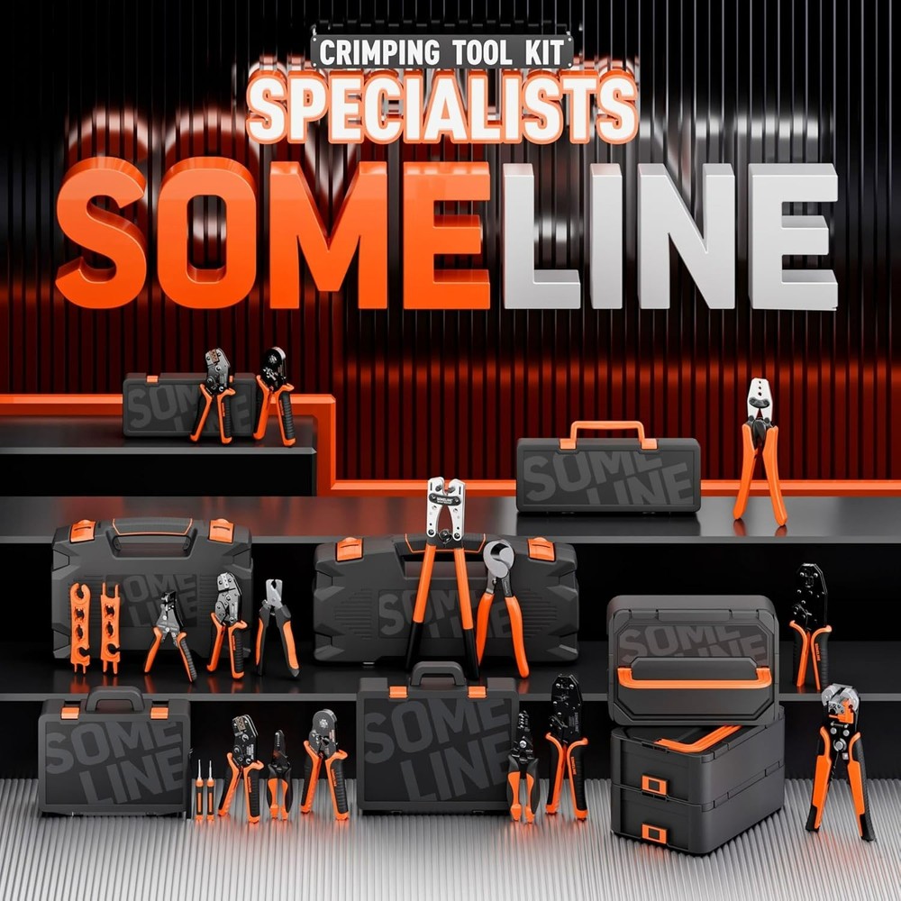 Versatile Electrical Crimping Tool Kit with Tinned Copper Ferrules - 9 Sizes