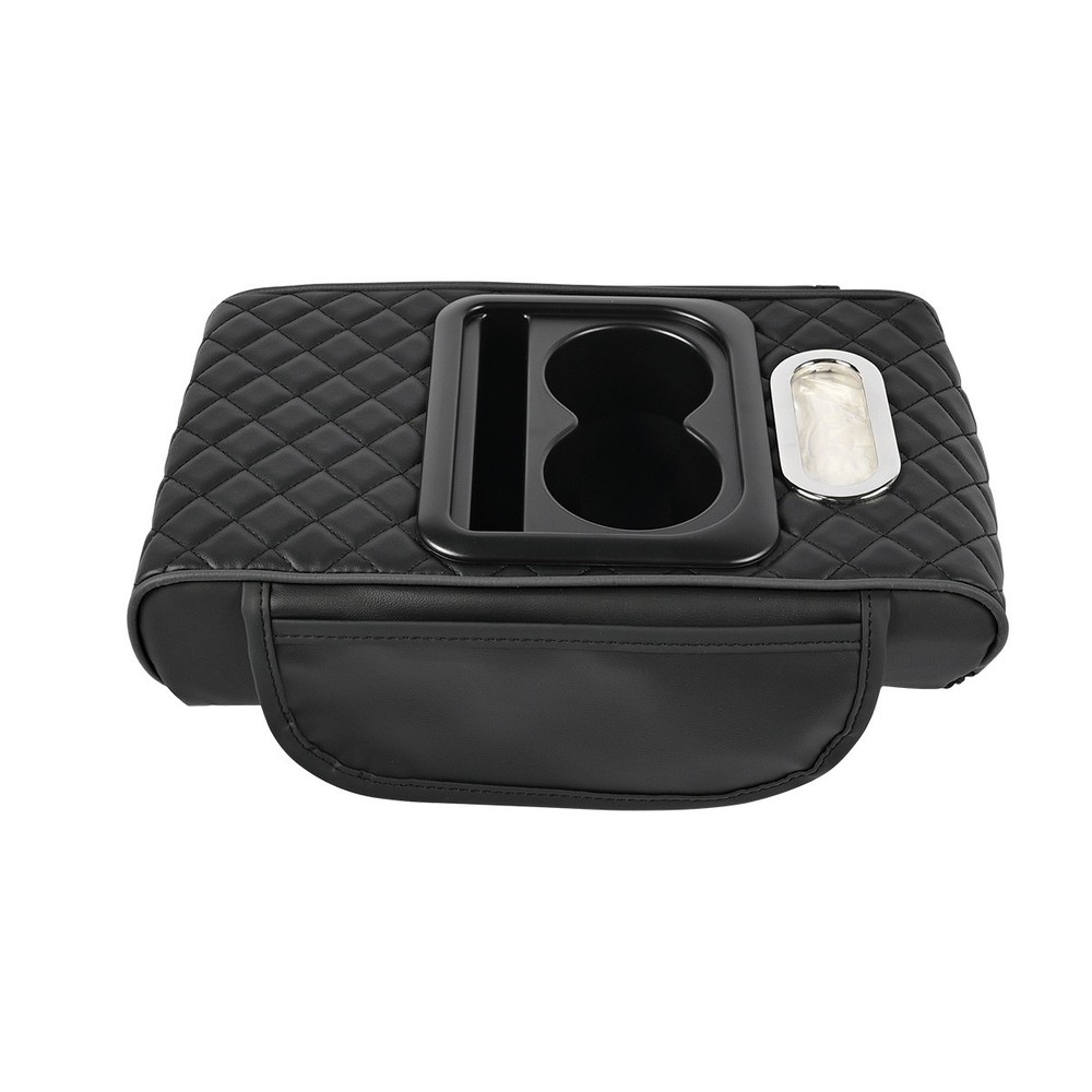 Universal Multi-functional Car Center Console Armrest Box Cup Holder PU Leather