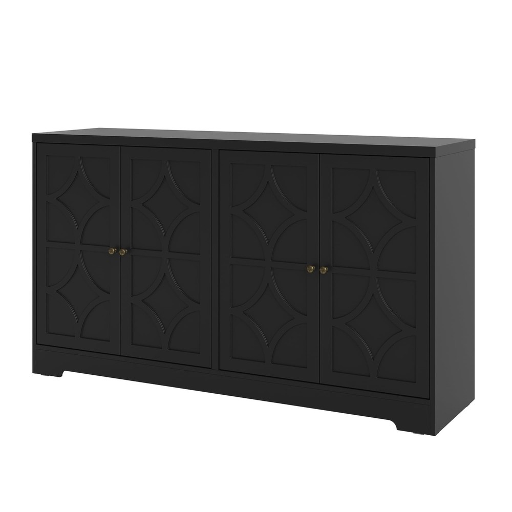 Sideboard Buffet Cabinet, 56" Modern Credenza with 4 Doors and Adjustable She...