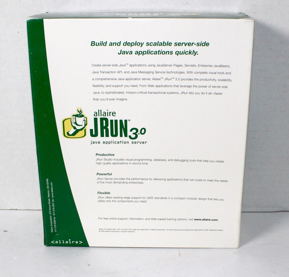 MACROMEDIA ALLAIRE JRUN JAVA APPLICATION SERVER 3.0