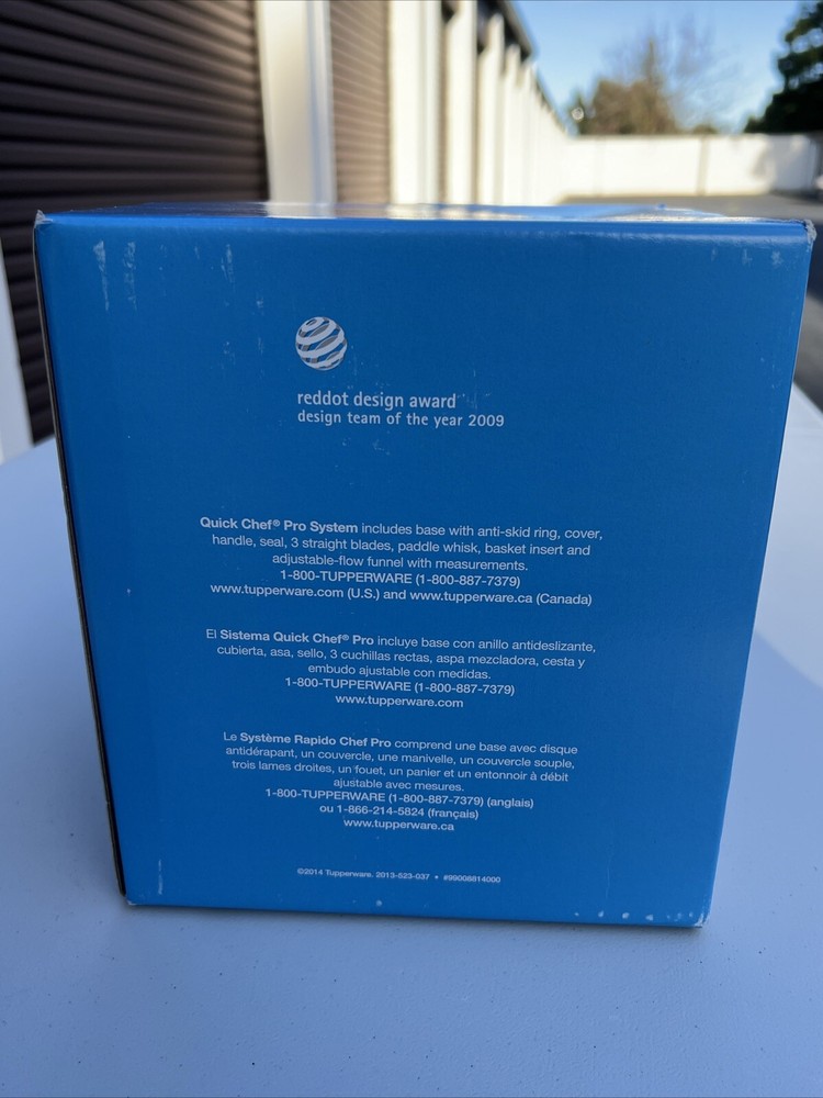 Tupperware Quick Chef Pro System Blue Manual Food Processor Chopper New