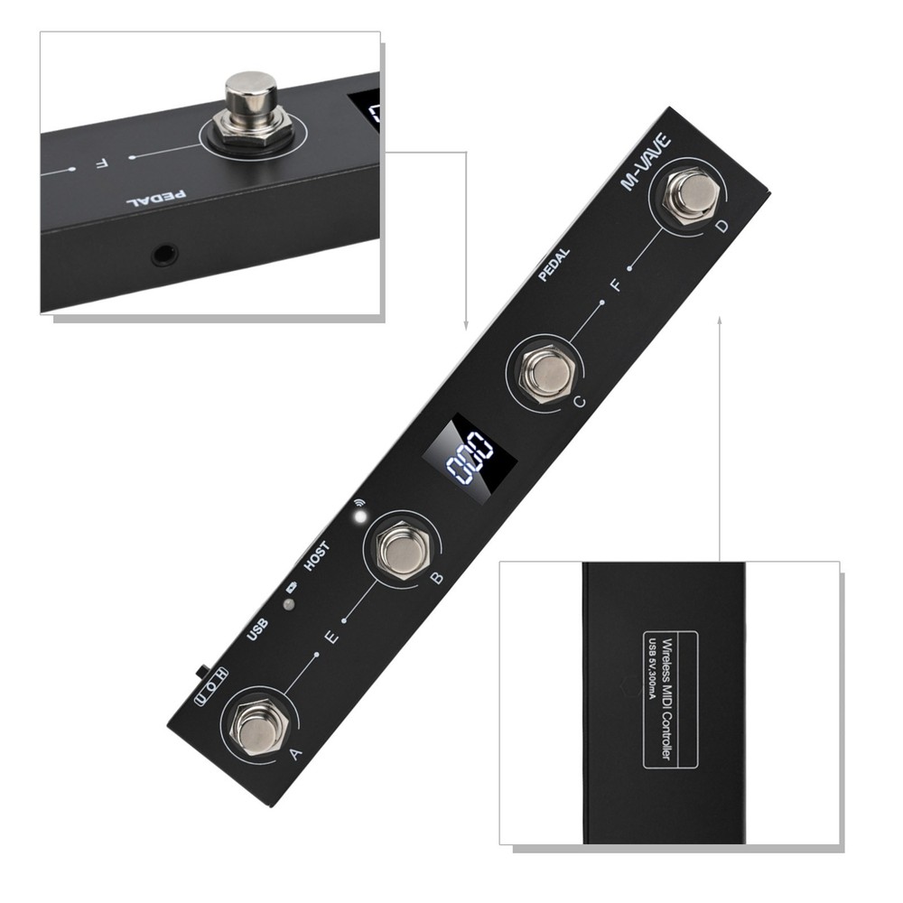 For M-VAVE Chocolate Plus For MIDI Footswitch Controller Rechargeable 4Buttons