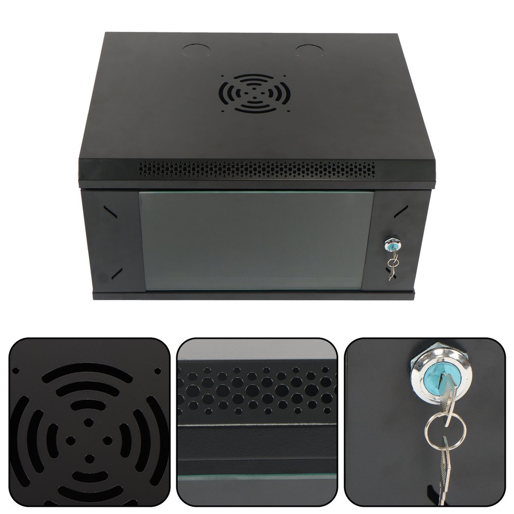6U 15.5" Deep Server Rack Cabinet Wall Mount w/Door Lock for Secure Networking