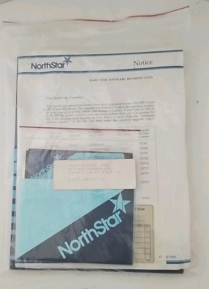 NorthStar HDOS Hard Disk Operating System Kit 2.2.0H Manual + System Diskette