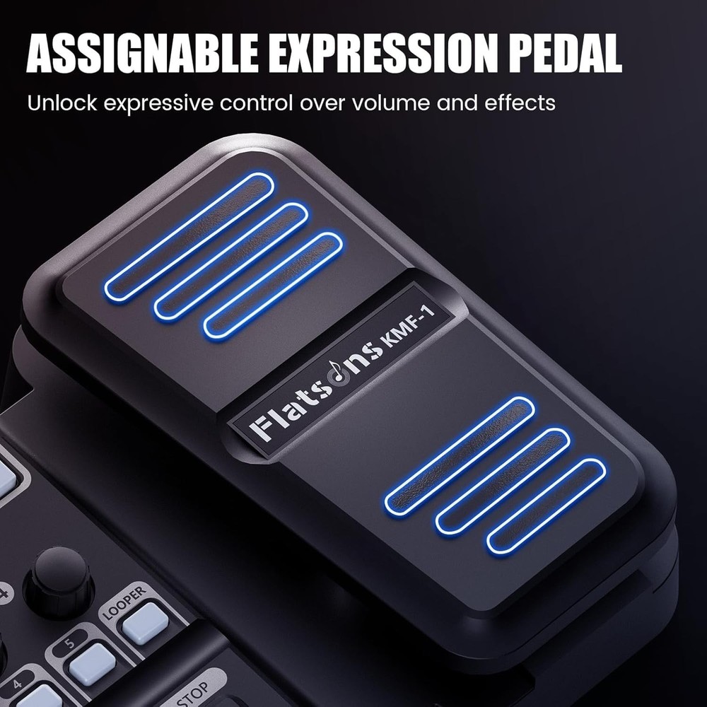 Dynamic 77 Effect Guitar Pedal with Expression Wah & User-Friendly Design, Black