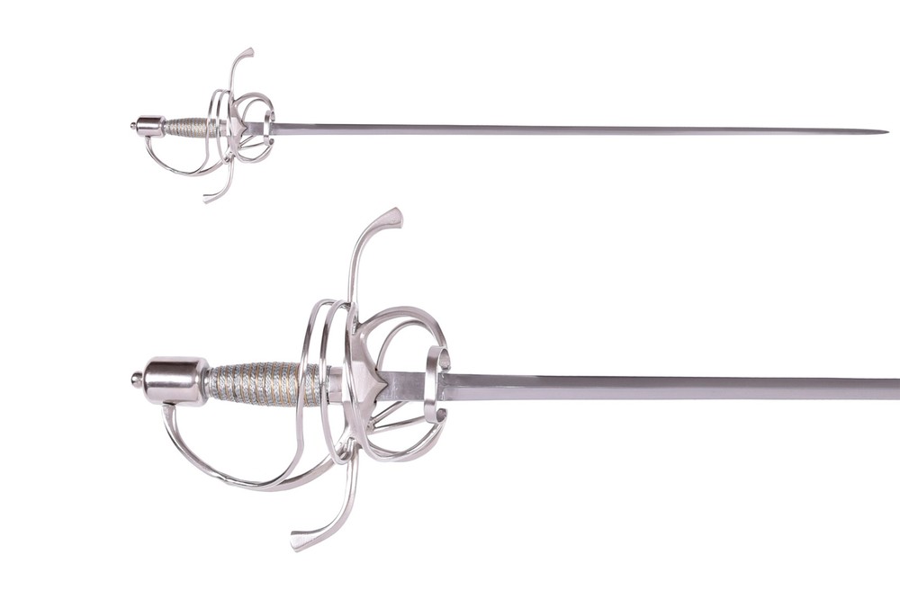 German Swept Hilt Rapier w. Scabbard, 17th c.