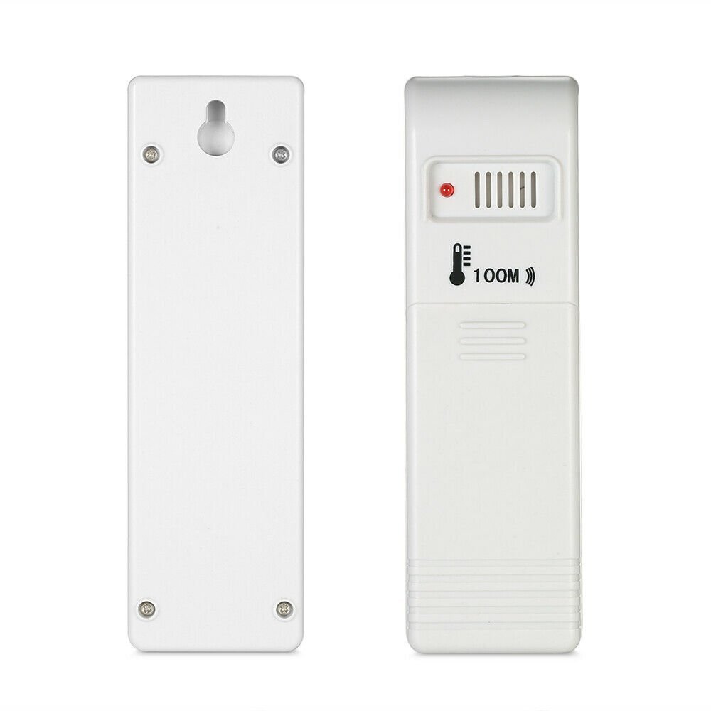 Digital Thermometer Clock Indoor/Outdoor Wireless Temperature Transmitter Meter