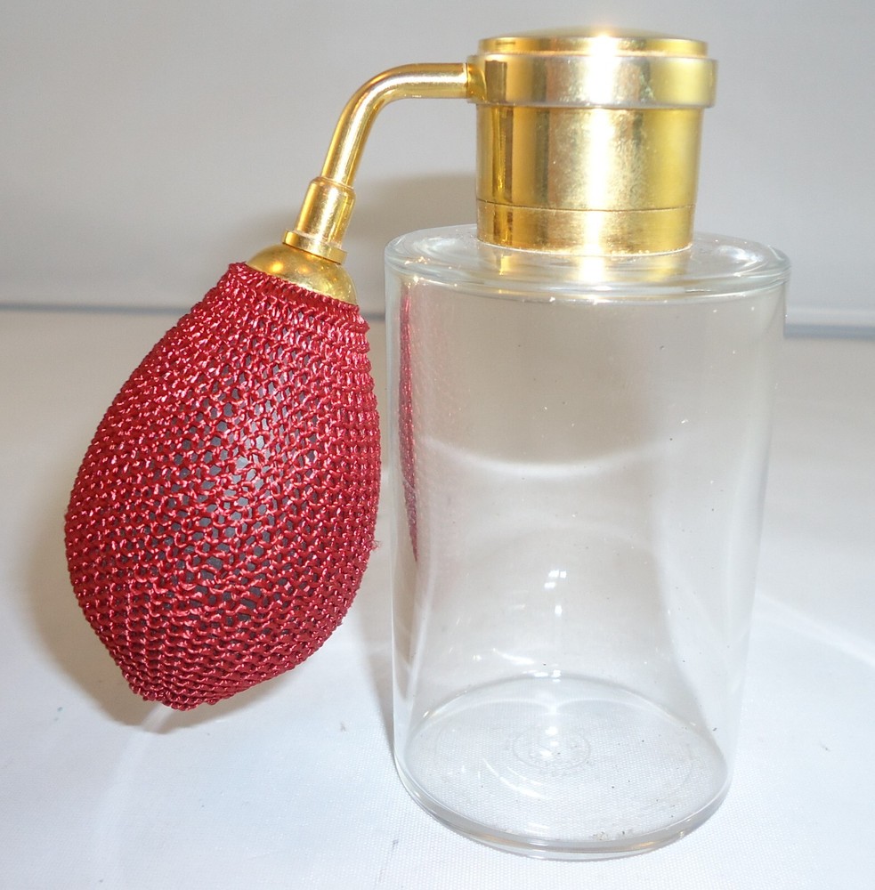 Baccarat For Guerlain Perfume Atomizer In Elegant Red Leather Case