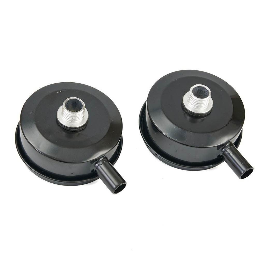 2 PCS Compressor Male Threaded 20mm Air Intake r Filter Metal Shell Black