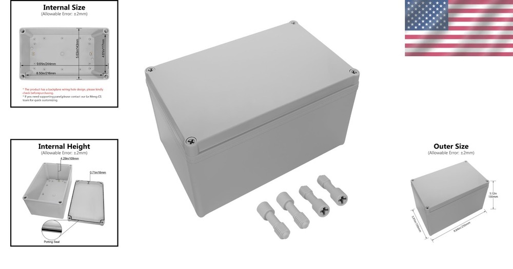 Compact Gray ABS Plastic Junction Box with Rating - Ideal for DIY Projects