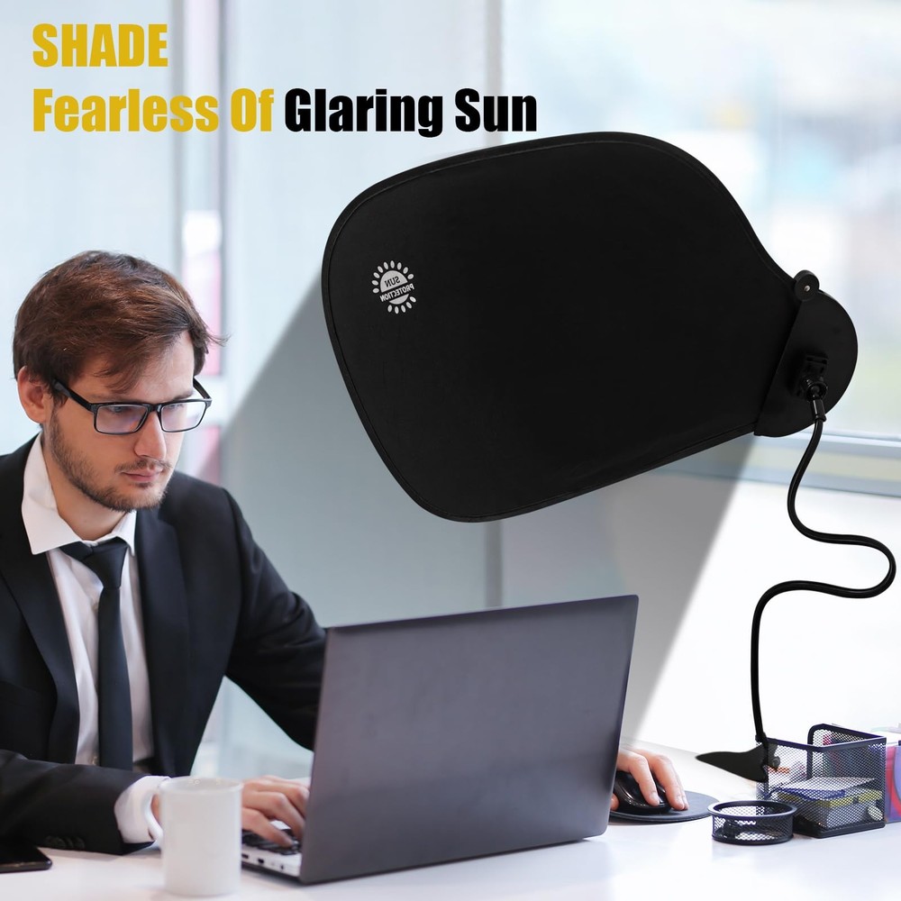 Adjustable Office Desk Shade Cubicle Blinds Black Light Glare Blocker Screen