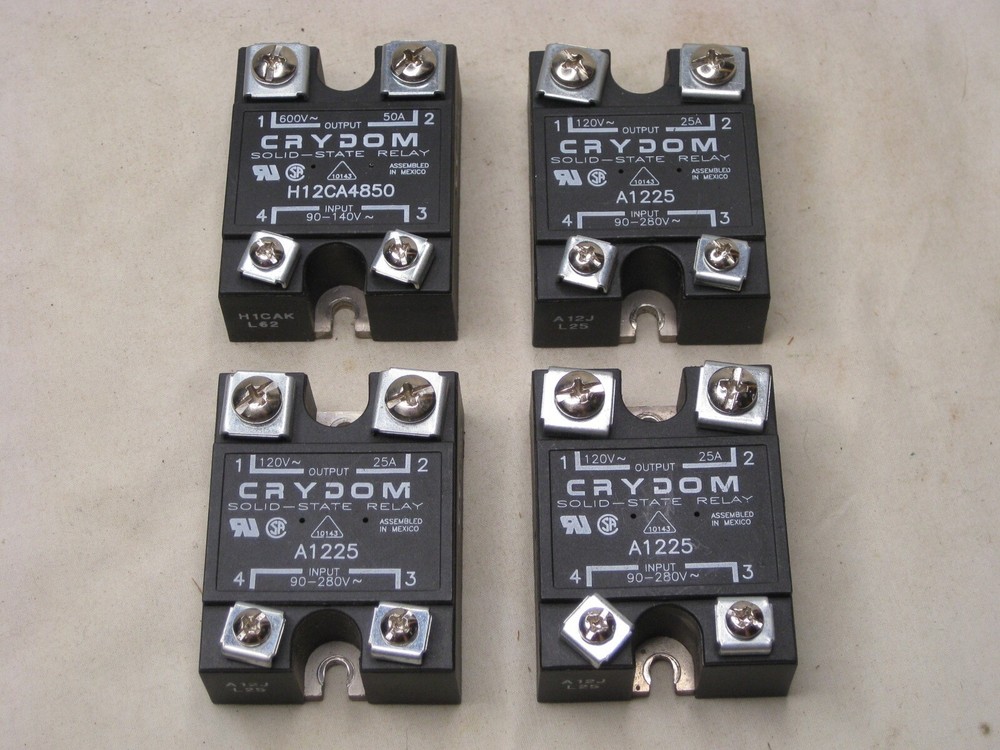 4 CRYDOM A1225 SOLID STATE RELAYS & H12CA4850 RELAY LOT