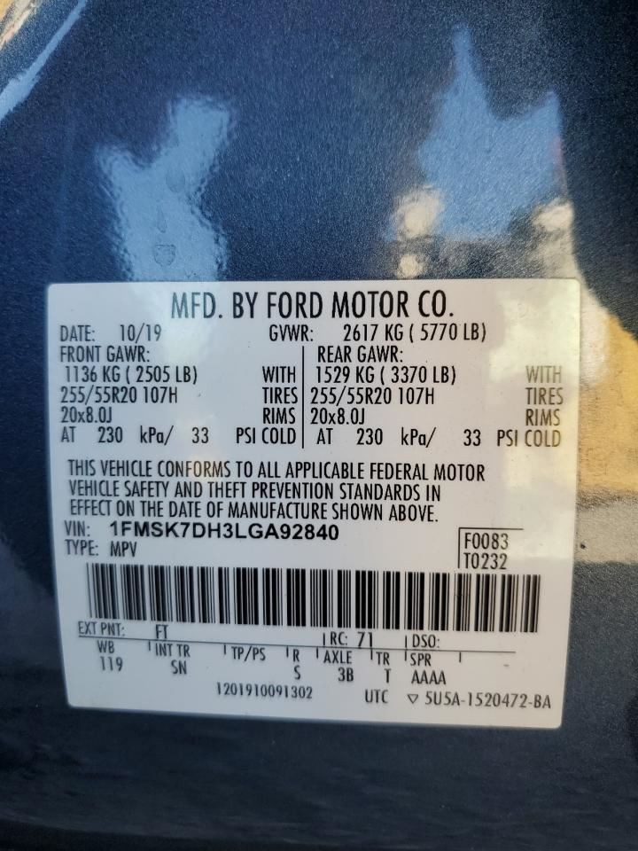 CONTROL PANEL OEM 2020 FORD EXPLORER 1YR WRNTY