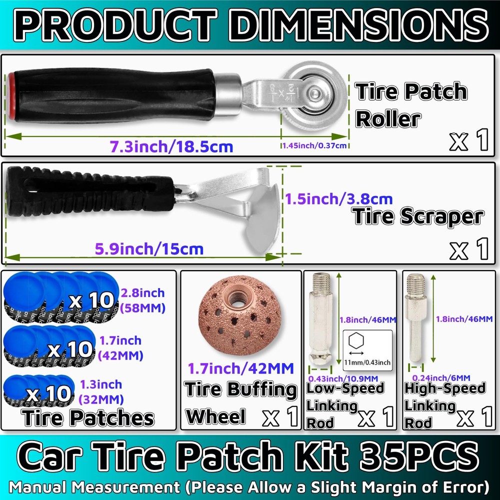 35PCS Flat Tire Repair Kit Car Patch