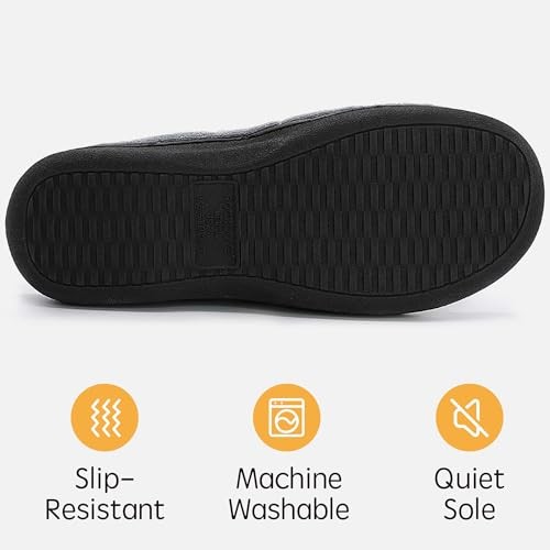 Men's Adjustable Wrap Memory Foam Slide Slipper 11-12 Grey
