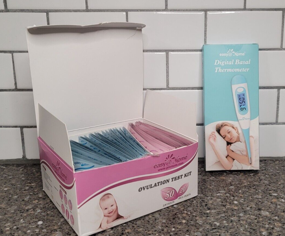 Open Box! Easy@Home Ovulation Combo Test Kit & FREE Digital Basal Thermometer